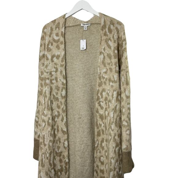 Topshop Leopard Print Longline Open Front Cardigan Size 0-2 NEW - Picture 9 of 9